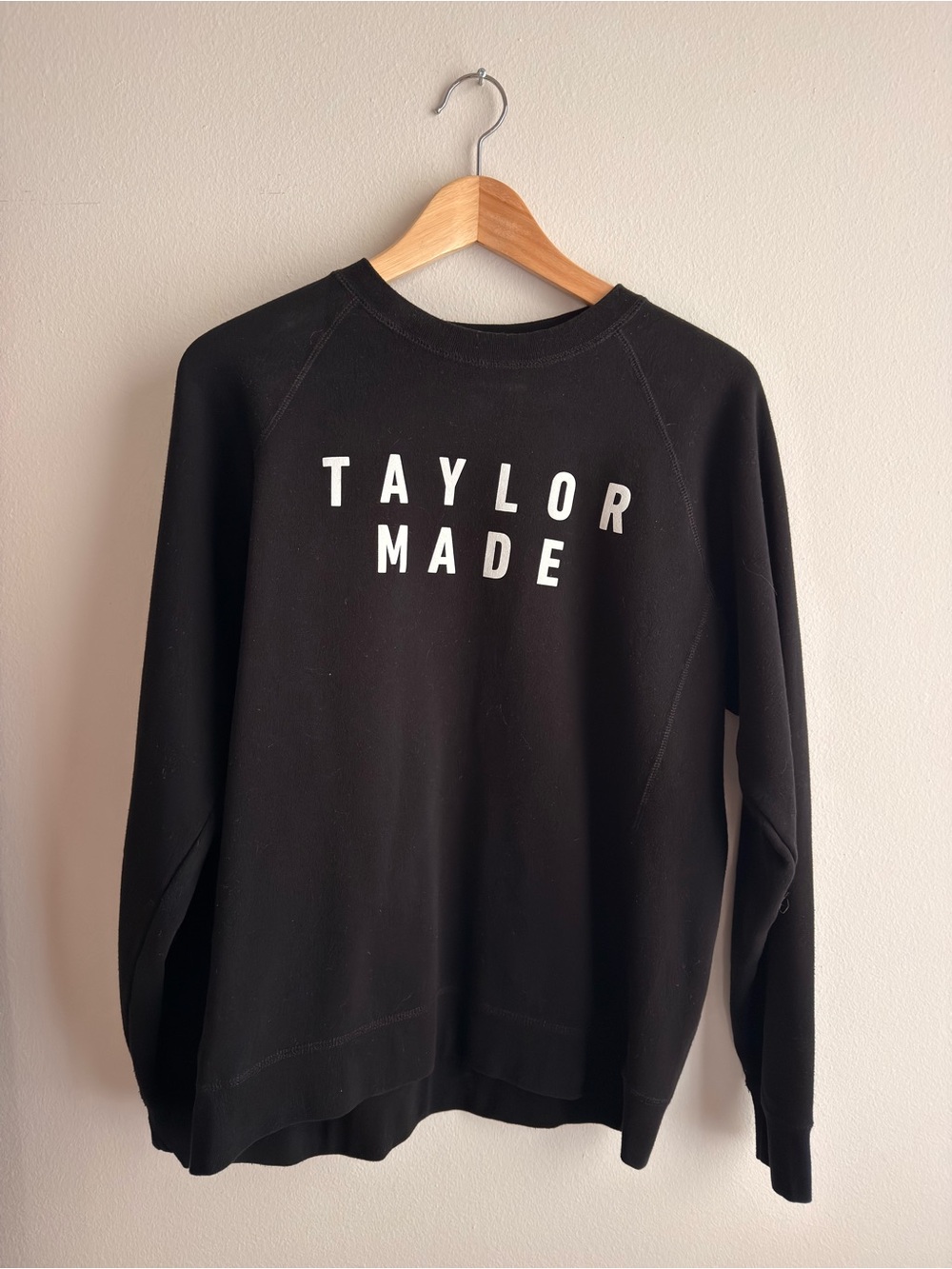 TaylorMade Black Crewneck Sweatshirt with White Logo